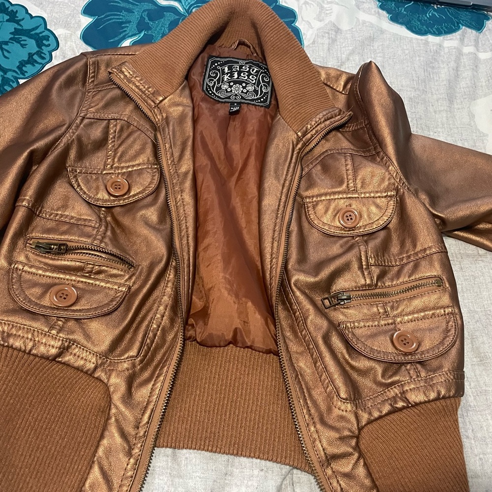 Metallic bomber jacket